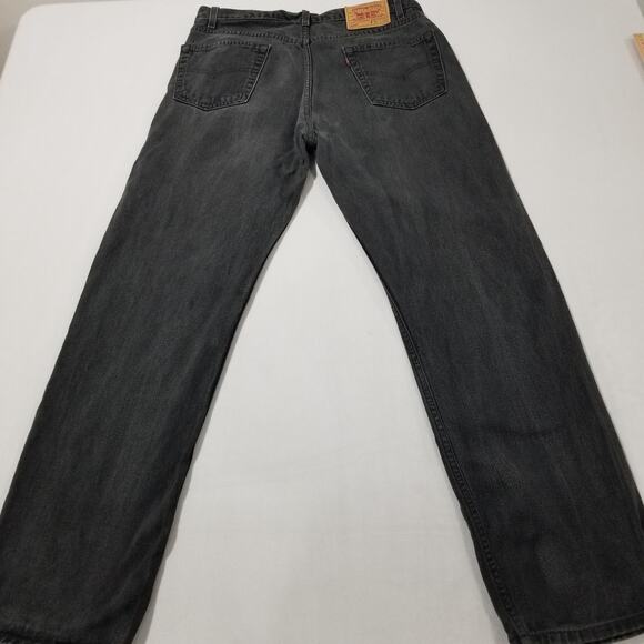 Vintage Levis 505 Jeans Mens 36x32 Straight Leg Regular Fit Y2K Black 100 Cotton - Picture 2 of 10